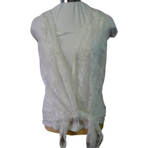 Suzy Shier  White Lace Camisole Tank Top Sleeveless 2 Piece